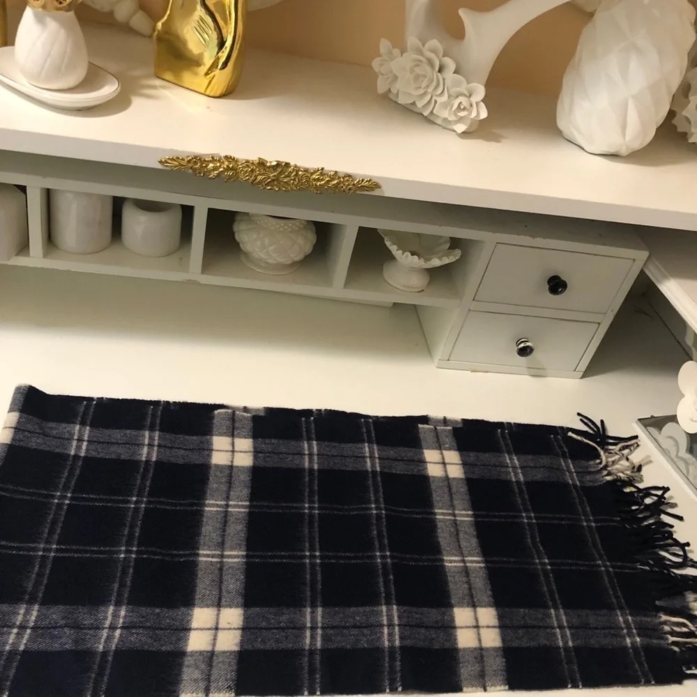 Christine Dior vintage scarf. Navy blue & gray